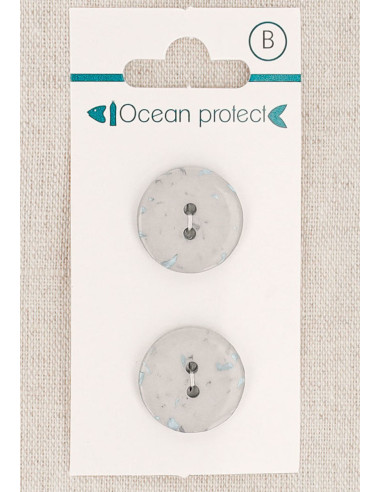 Tarjeta de 2 botones grises de 18 mm 2 agujeros - Planos
