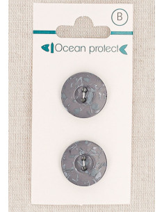 Tarjeta de 2 botones morados de 18 mm 2 agujeros - Borde