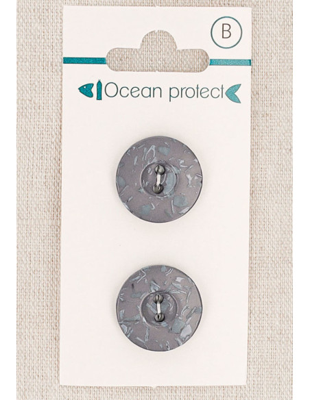 Tarjeta de 2 botones morados de 18 mm 2 agujeros - Borde
