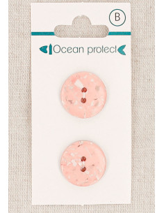 Tarjeta de 2 botones rosa de 18 mm 2 agujeros - Planos