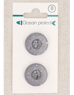 Tarjeta de 2 botones morados de 20 mm 2 agujeros - Borde