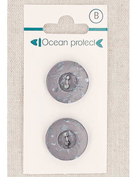 Tarjeta de 2 botones morados de 20 mm 2 agujeros - Borde