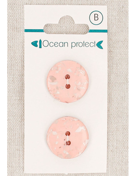 Tarjeta de 2 botones rosa 20 mm 2 agujeros - Planos
