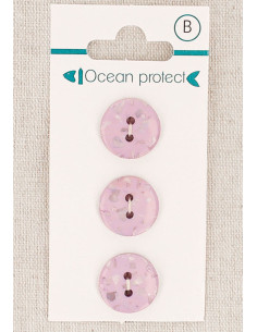 Tarjeta de 3 botones lavanda 15 mm 2 agujeros - Planos