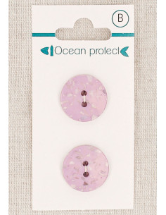 Tarjeta de 2 botones lavanda 18 mm 2 agujeros - Planos