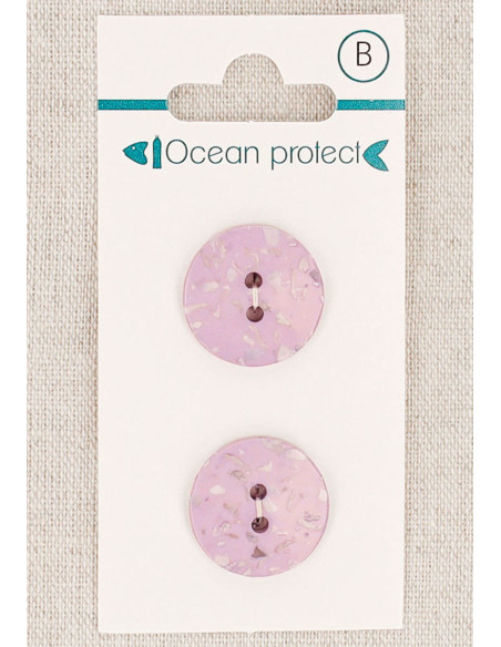 Tarjeta de 2 botones lavanda 18 mm 2 agujeros - Planos