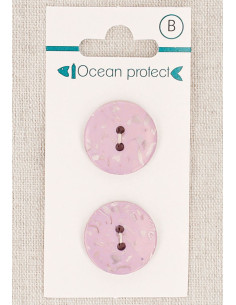 Tarjeta de 2 botones lavanda 20 mm 2 agujeros - Planos