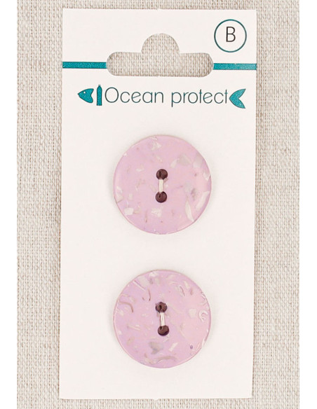 Tarjeta de 2 botones lavanda 20 mm 2 agujeros - Planos