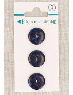 Tarjeta de 3 botones marinos de 15 mm 2 agujeros - Planos