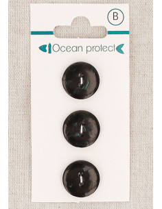 Tarjeta de 3 botones negros 15 mm 2 agujeros - Planos