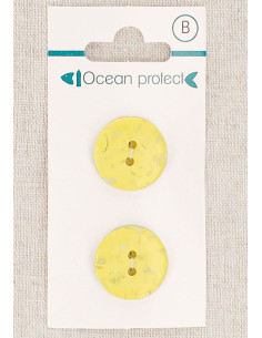Tarjeta de 2 botones amarillos 18 mm 2 agujeros - Planos