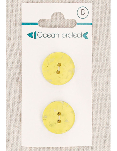 Tarjeta de 2 botones amarillos 18 mm 2 agujeros - Planos