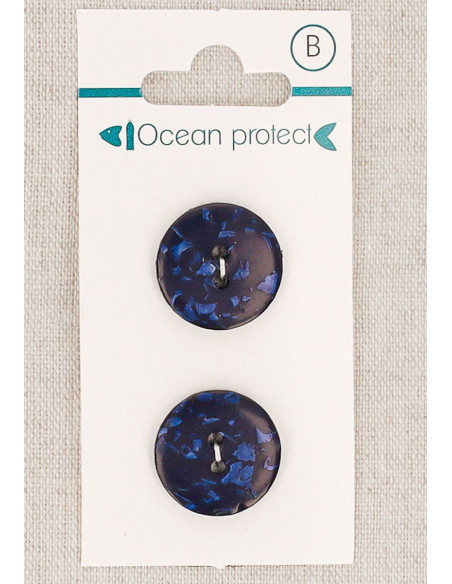 Tarjeta de 2 botones marinos de 18 mm 2 agujeros - Planos