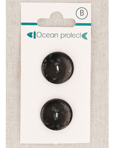 Tarjeta de 2 botones negros de 18 mm 2 agujeros - Planos