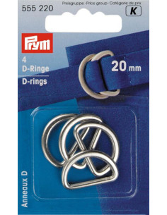 Caja de 4 anillos en D - Plata 20 mm