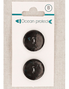 Tarjeta de 2 botones negros de 20 mm 2 agujeros - Planos