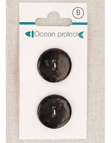 Tarjeta de 2 botones negros de 20 mm 2 agujeros - Planos