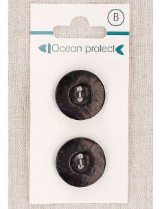Tarjeta de 2 botones negros de 20 mm 2 agujeros - Borde