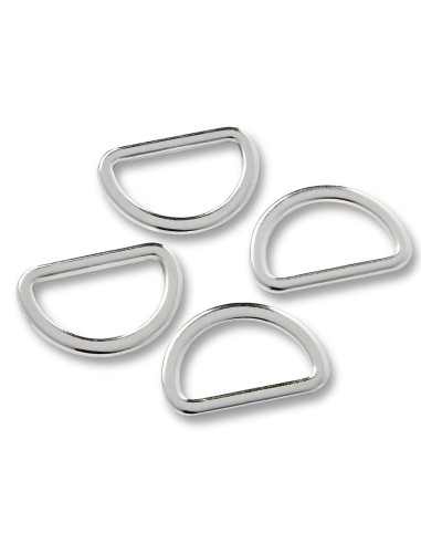 Caja de 4 anillos en D - Plata 20 mm