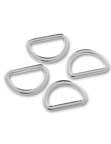 Caja de 4 anillos en D - Plata 20 mm