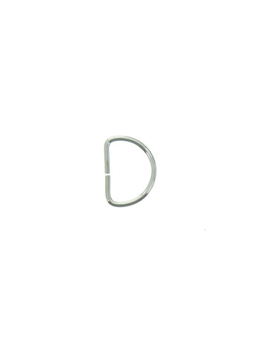 Anillo en D 16 mm - Plata
