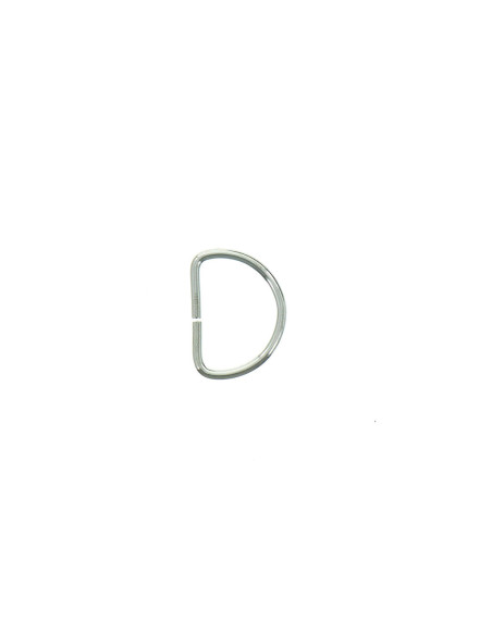 Anillo en D 16 mm - Plata