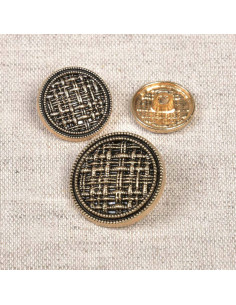 Botón con cola de metal tejido - Oro antiguo