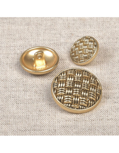 Botón con cola de metal tejido - Oro