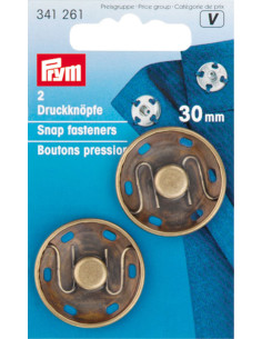 Botones de presión para coser de 30 mm - Bronce