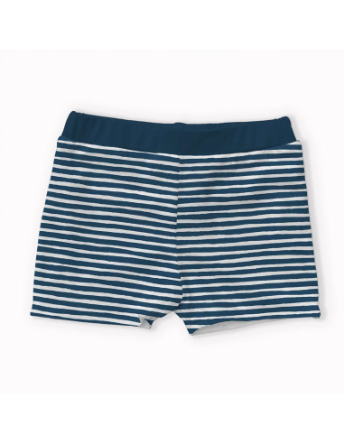 Tejido de lycra para traje de baño - Rayas azul pato