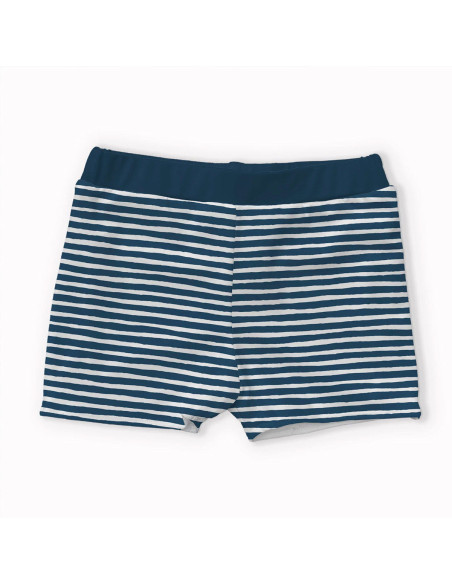 Tejido de lycra para traje de baño - Rayas azul pato