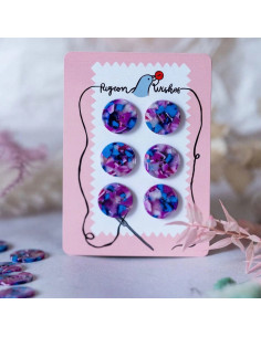 Tarjeta de 6 botones en biorresina 25 mm 4 agujeros - Lucid