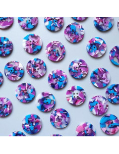 Tarjeta de 6 botones en biorresina 25 mm 4 agujeros - Lucid 2