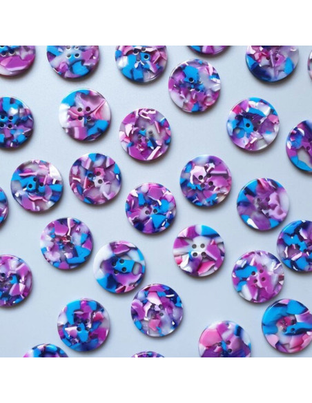 Tarjeta de 6 botones en biorresina 25 mm 4 agujeros - Lucid