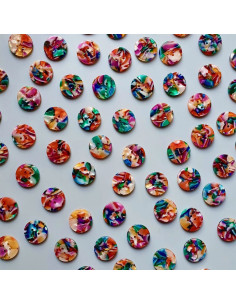 Paquete de 10 botones de biorresina de 20 mm 4 agujeros - Kaleidoscope 2