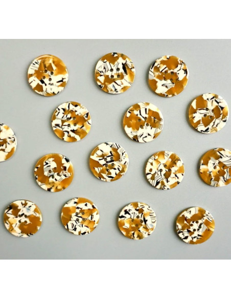 Tarjeta de 6 botones de biorresina 25 mm 4 agujeros - Savanna