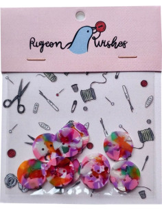 Paquete de 10 botones de biorresina de 20 mm 4 agujeros - Bloom