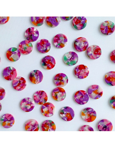 Paquete de 10 botones de biorresina de 20 mm 4 agujeros - Bloom