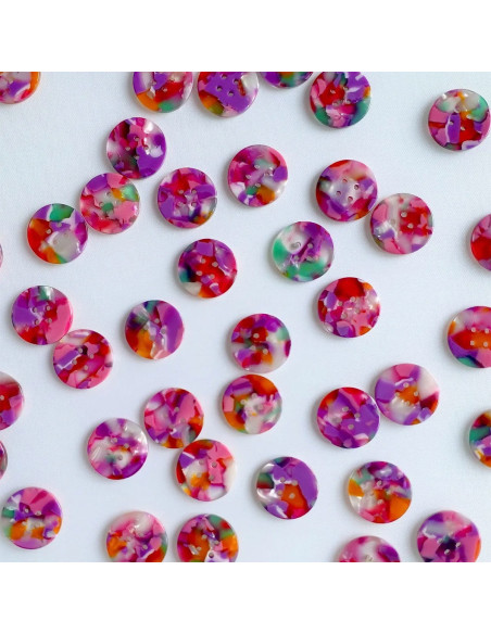 Paquete de 10 botones de biorresina de 20 mm 4 agujeros - Bloom