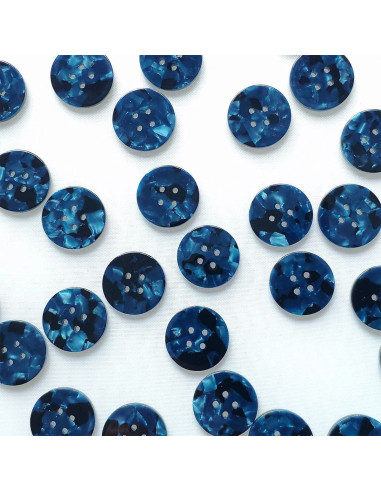 Tarjeta de 6 botones de biorresina de 25 mm 4 agujeros - Nightshade