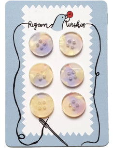 Tarjeta de 6 botones de biorresina de 25 mm 4 agujeros - Mystic Meg