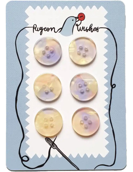 Tarjeta de 6 botones de biorresina de 25 mm 4 agujeros - Mystic Meg