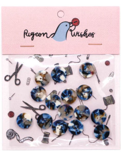 Paquete de 15 botones de biorresina de 15 mm 4 agujeros - Roswell