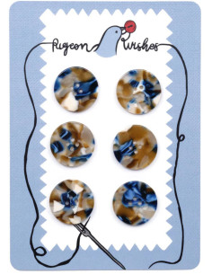 Tarjeta de 6 botones de biorresina de 25 mm 4 agujeros - Roswell