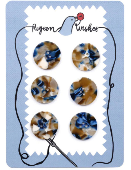 Tarjeta de 6 botones de biorresina de 25 mm 4 agujeros - Roswell