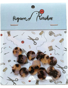 Paquete de 15 botones de biorresina de 15 mm 4 agujeros - Beguiled