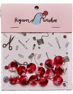 Paquete de 15 botones de biorresina de 15 mm 4 agujeros - Cherry Bomb