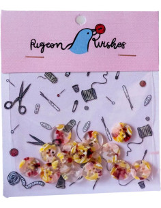 Paquete de 15 botones de biorresina de 15 mm 4 agujeros - Whimsical