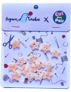 Paquete de 15 botones de biorresina de 17 mm 2 agujeros - Stardust