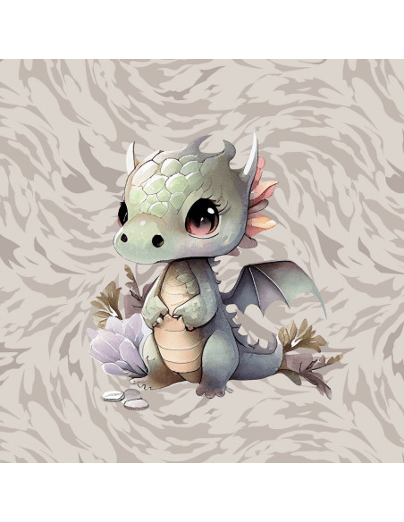 Panel de tela de sudadera ligera 40 cm x 50 cm - Dragón